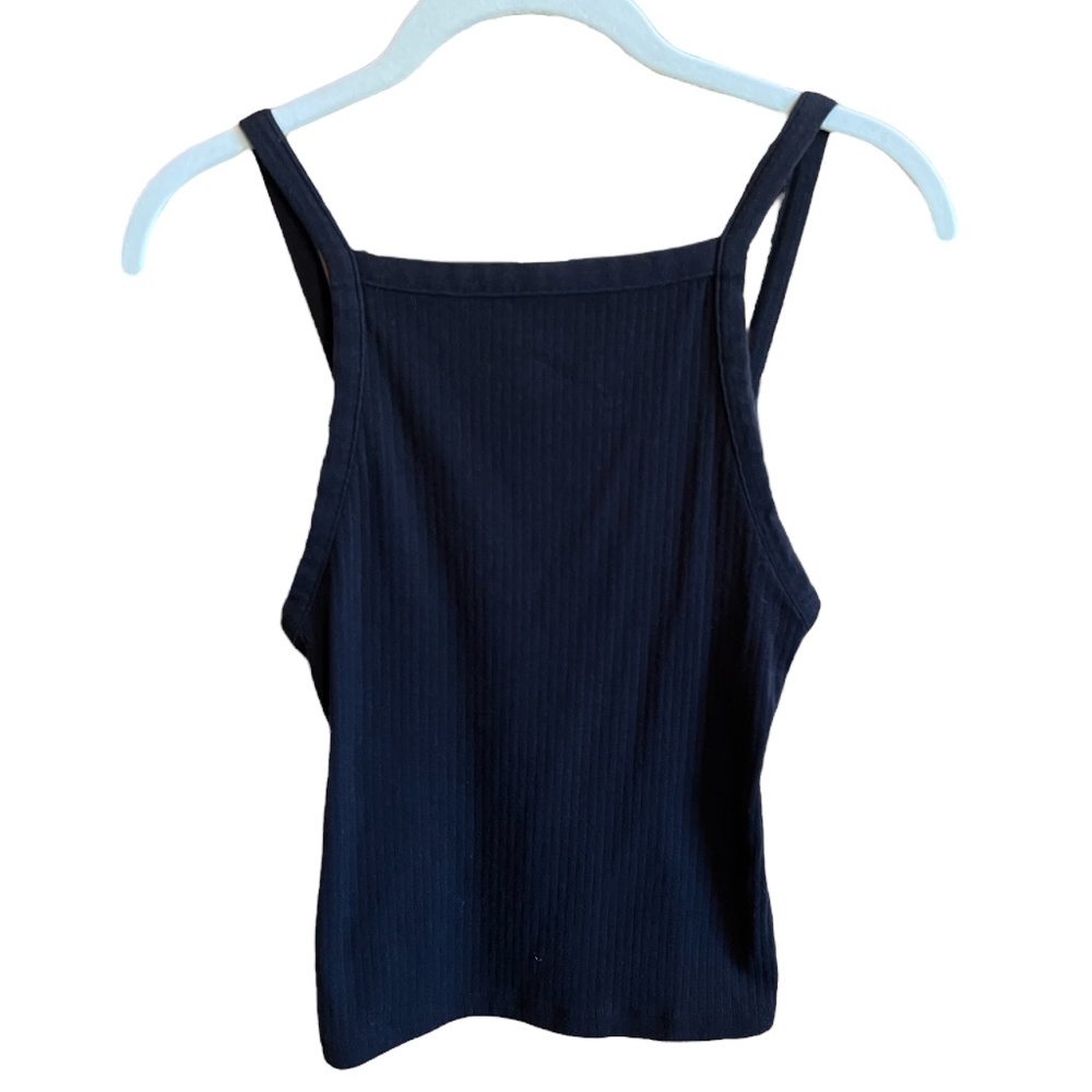 Black Ribbed Free People Tank Top Shirt Womens XS